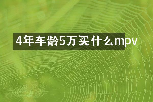 4年车龄5万买什么mpv