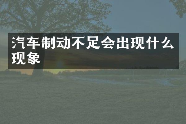 汽车制动不足会出现什么现象