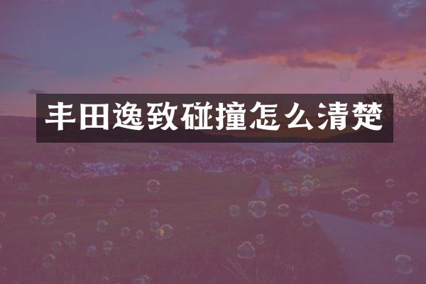 丰田逸致碰撞怎么清楚