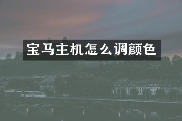 宝马主机怎么调颜色