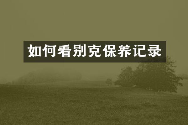 如何看别克保养记录