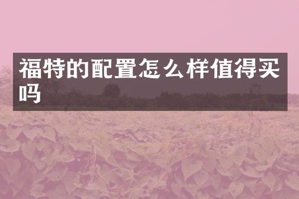 福特的配置怎么样值得买吗