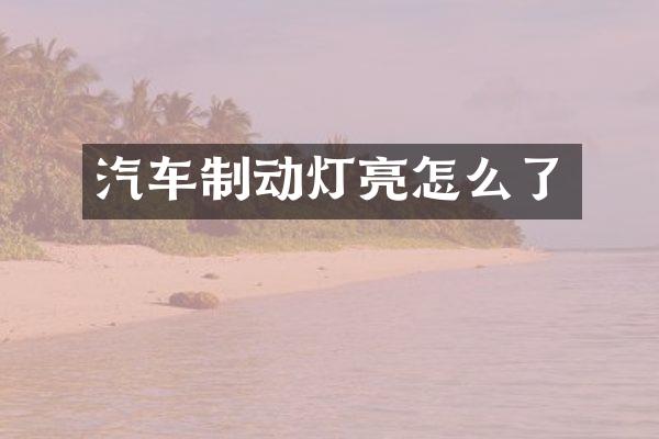 汽车制动灯亮怎么了