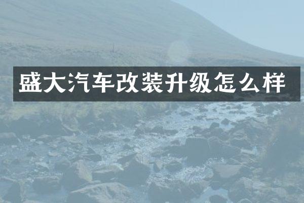 盛大汽车改装升级怎么样