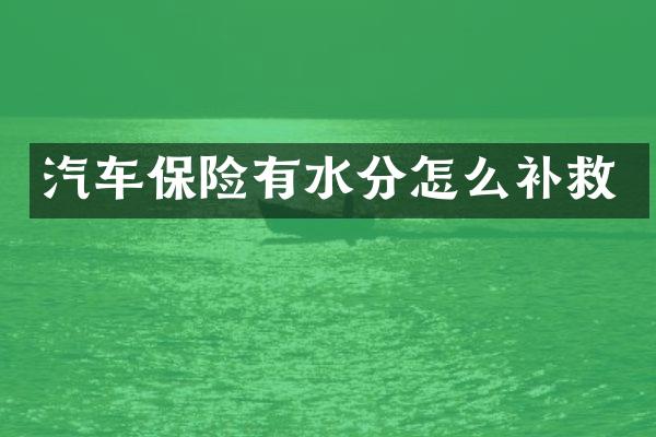 汽车保险有水分怎么补救