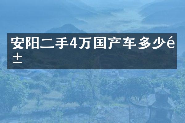 安阳二手4万国产车多少钱