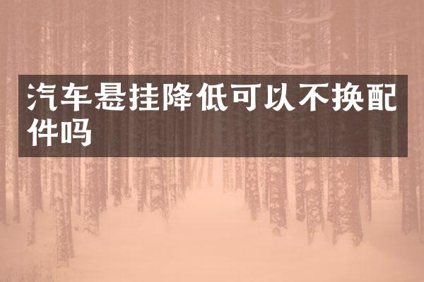 汽车悬挂降低可以不换配件吗