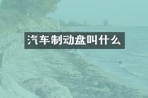 汽车制动盘叫什么