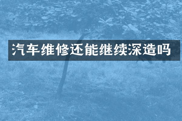 汽车维修还能继续深造吗