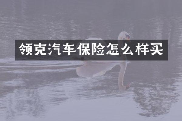 领克汽车保险怎么样买