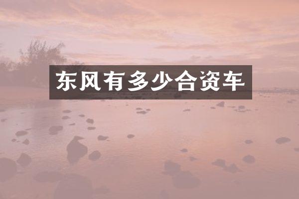 东风有多少合资车