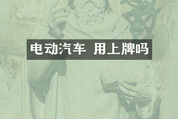 电动汽车 用上牌吗