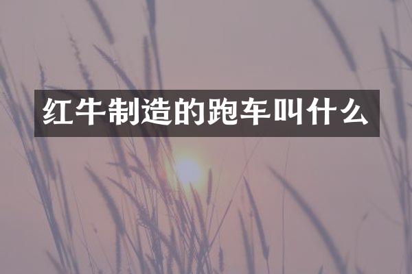 红牛制造的跑车叫什么