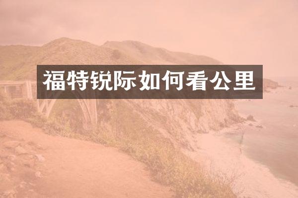 福特锐际如何看公里