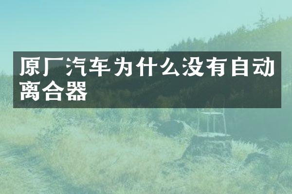 原厂汽车为什么没有自动离合器