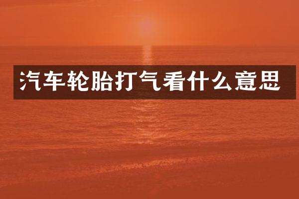 汽车轮胎打气看什么意思