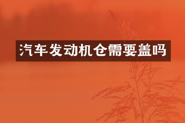 汽车发动机仓需要盖吗