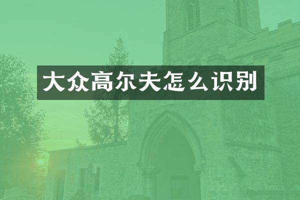 大众高尔夫怎么识别