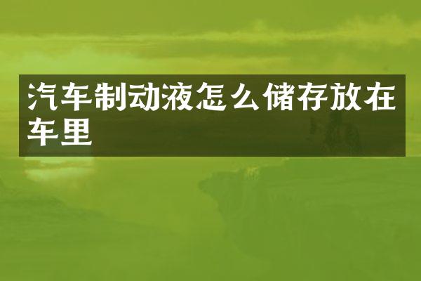 汽车制动液怎么储存放在车里