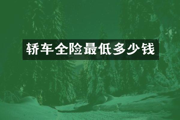 轿车全险最低多少钱