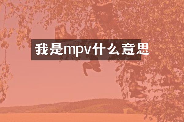 我是mpv什么意思
