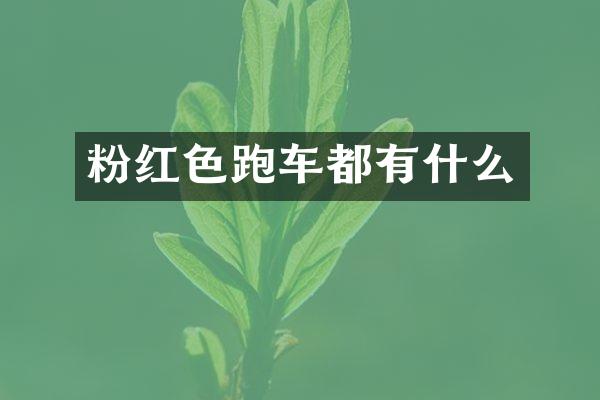 粉红色跑车都有什么