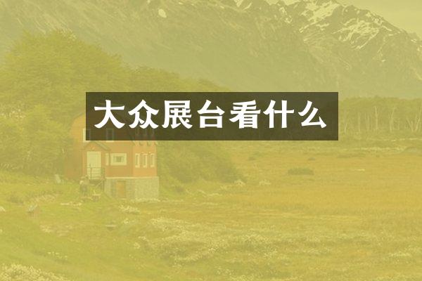 大众展台看什么