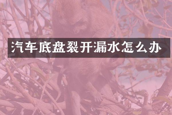 汽车底盘裂开漏水怎么办