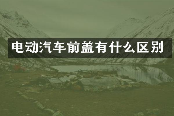 电动汽车前盖有什么区别