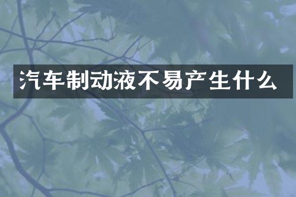 汽车制动液不易产生什么