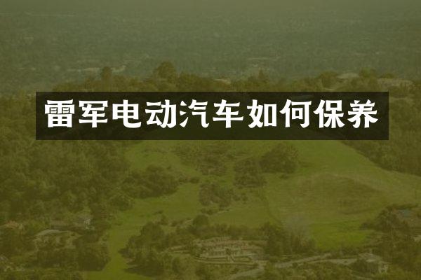 雷军电动汽车如何保养