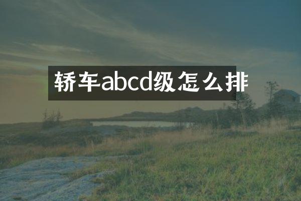 轿车abcd级怎么排