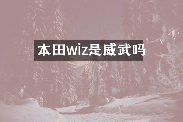 本田wiz是威武吗