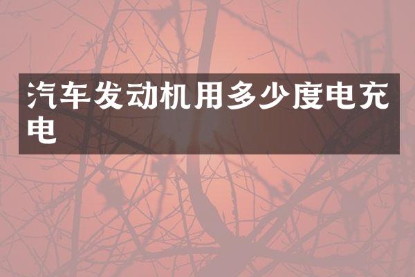汽车发动机用多少度电充电