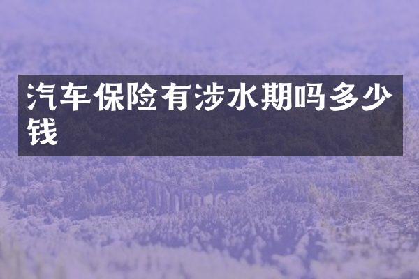 汽车保险有涉水期吗多少钱