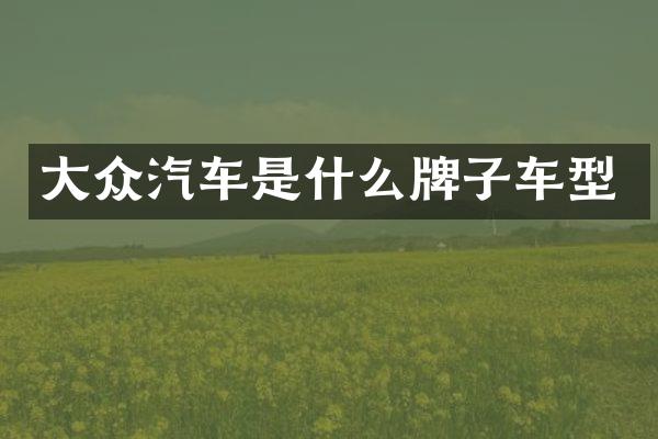 大众汽车是什么牌子车型