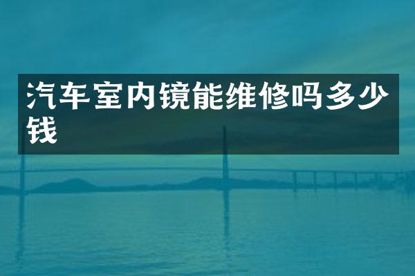 汽车室内镜能维修吗多少钱