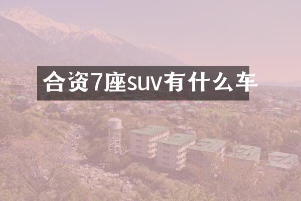 合资7座suv有什么车