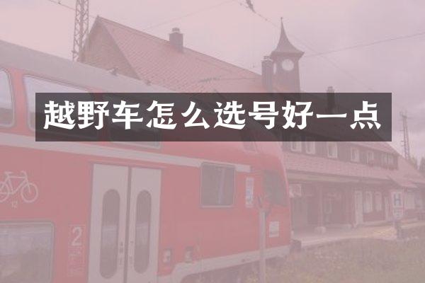 越野车怎么选号好一点