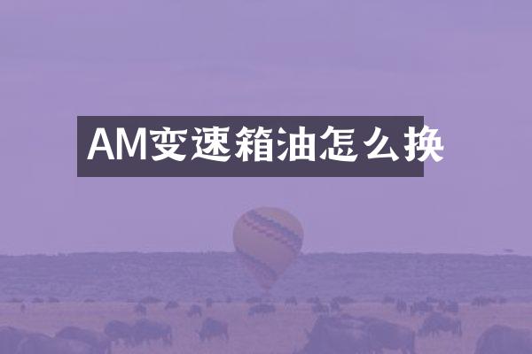 AM变速箱油怎么换