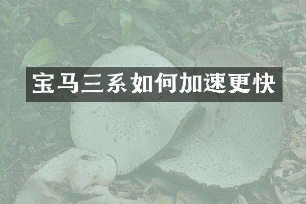 宝马三系如何加速更快