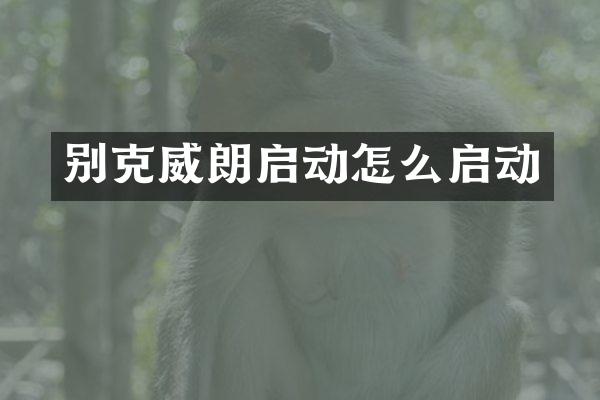 别克威朗启动怎么启动