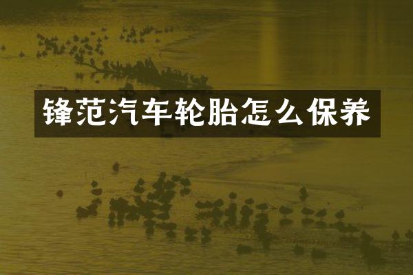 锋范汽车轮胎怎么保养