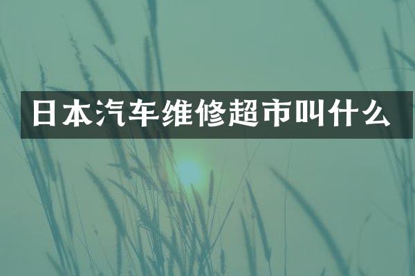 日本汽车维修超市叫什么