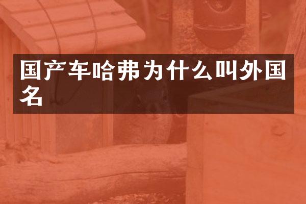 国产车哈弗为什么叫外国名