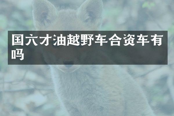 国六才油越野车合资车有吗