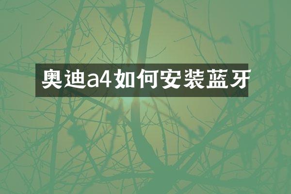 奥迪a4如何安装蓝牙