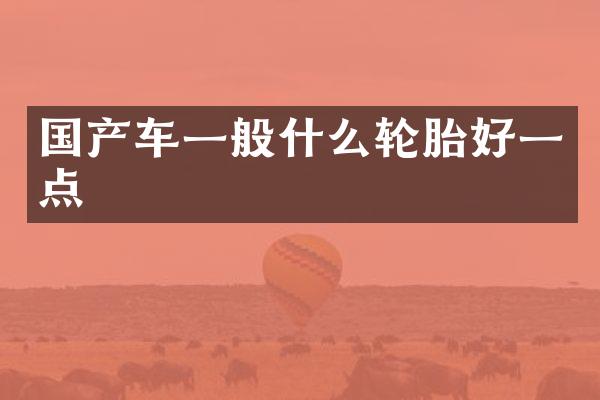 国产车一般什么轮胎好一点