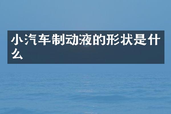 小汽车制动液的形状是什么