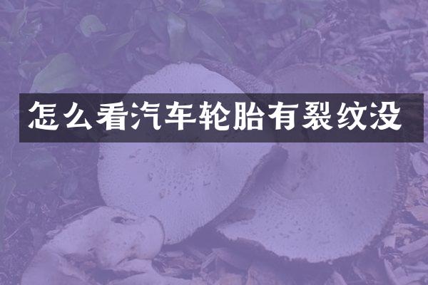 怎么看汽车轮胎有裂纹没